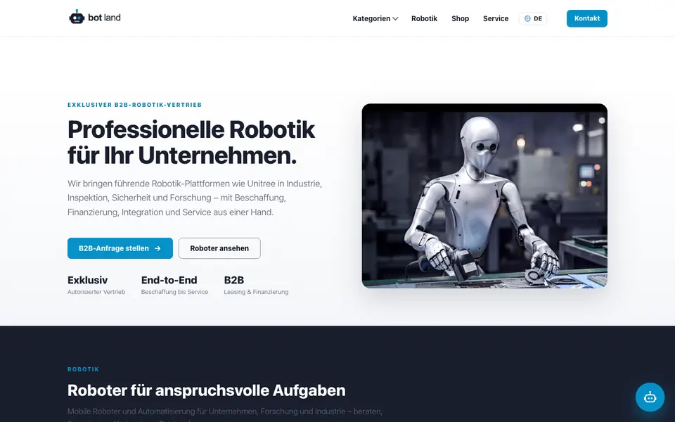 Bot Land: Startseite am Computer