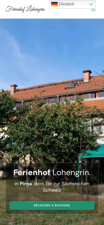 Ferienhof Lohengrin: Startseite auf dem Handy