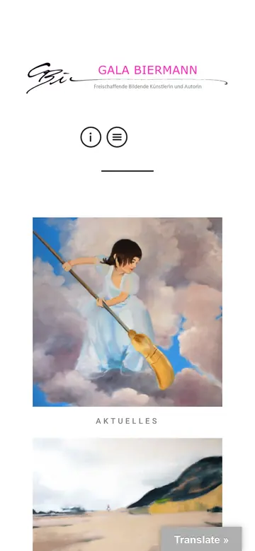 Gala Biermann: Home page on a phone