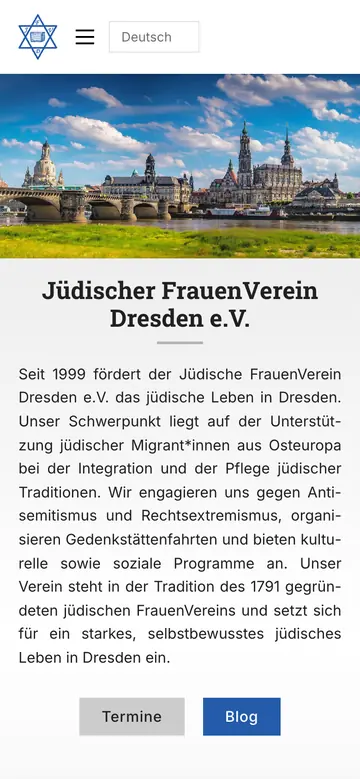 Jüdischer FrauenVerein Dresden: Startseite auf dem Handy