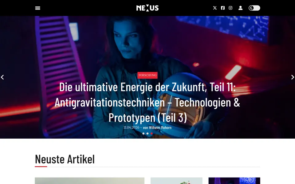 NEXUS Magazin: Startseite am Computer