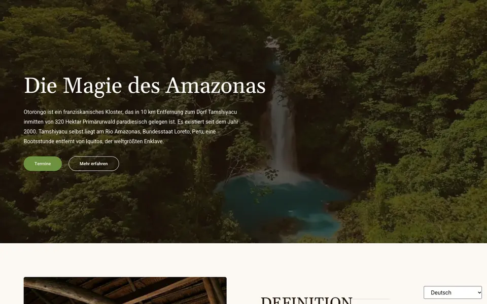 Otorongo: Home page on a computer