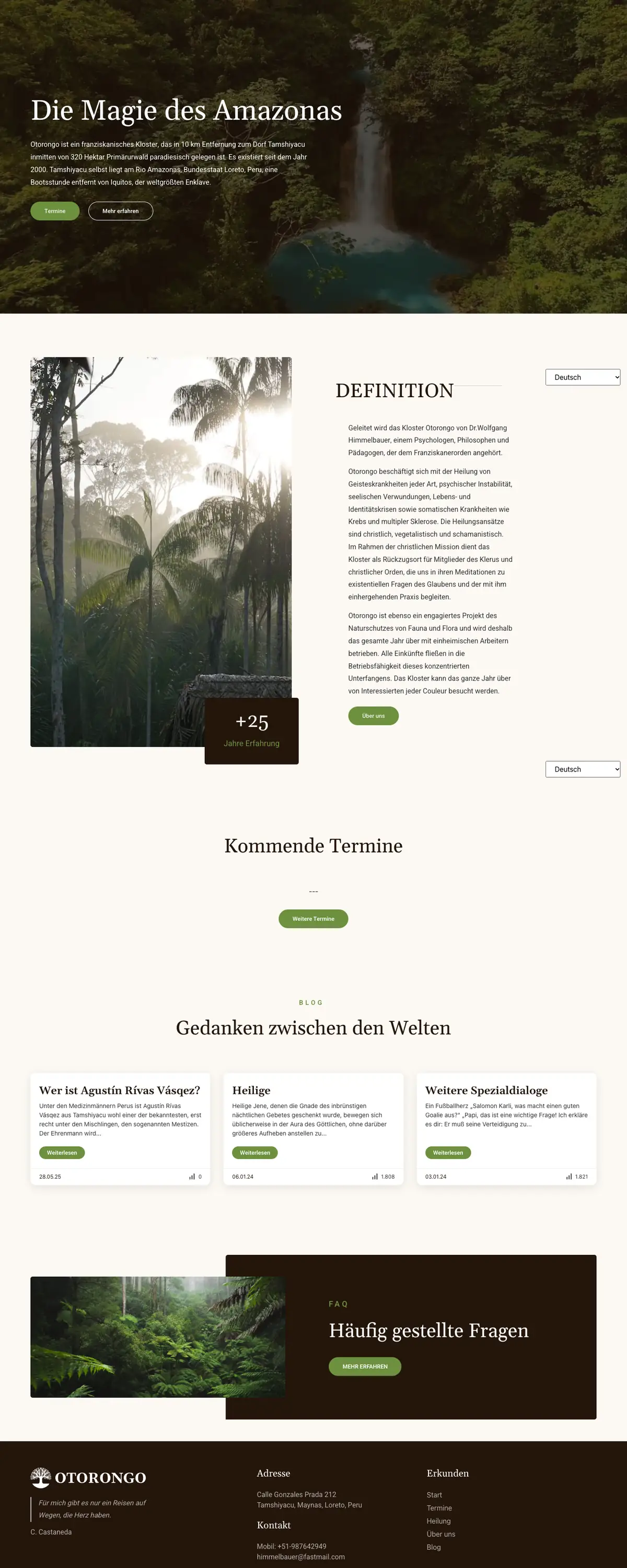 Otorongo: Startseite am Computer