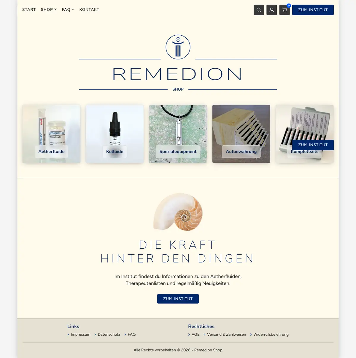Remedion Shop: Startseite am Computer