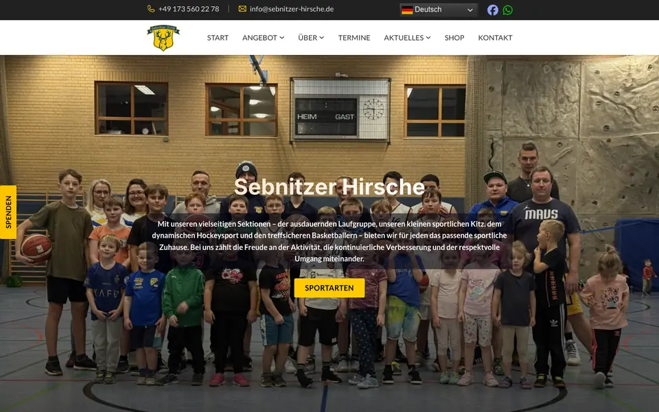 Sebnitzer Hirsche: Startseite am Computer